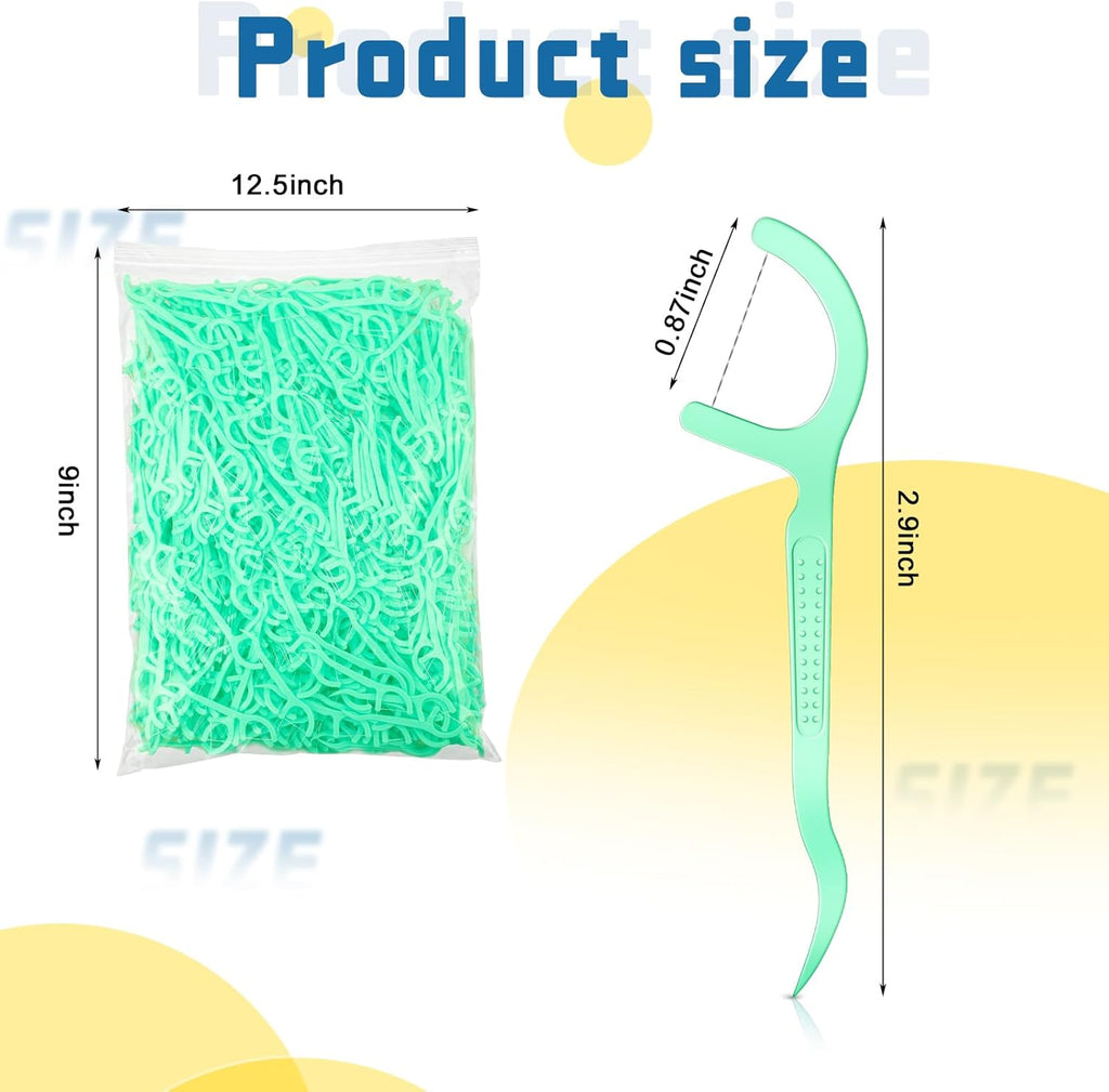 1000 Count Fresh Mint Flavor Dental Flosses Picks Bulk High Toughness Dental Floss Tooth Picks Flossing System for Adults Family Travel Tight Spaces Teeth Cleaning