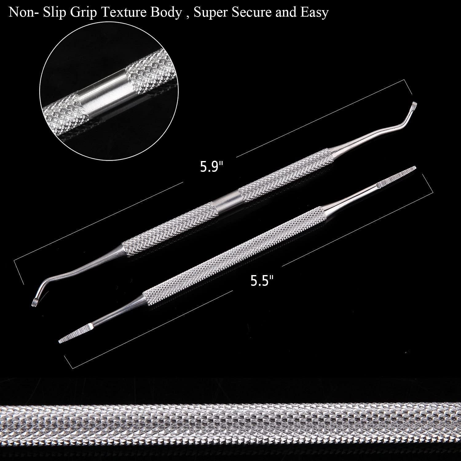 100% Stainless Steel Ingrown Toenail File and Lifter Double Sided with Storage Case (Ingrown Toenail File) and Manicure Set Manicure Kit Nail Kit Nail Clipper 9PCS Mens Grooming Kit Pedicure