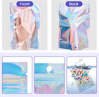15PCS Holographic Mylar Bags, Resealable Bags Smell Proof Iridescent Freshie for Christmas Party Favor Food Storage 6 X 9 Inch
