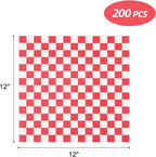 200 Pcs Deli Wax Paper Sheets for Food 12X12 Inch Sandwich Paper Wraps Sheets Grease Resistant Basket Liners for BBQ, Picnic, Party