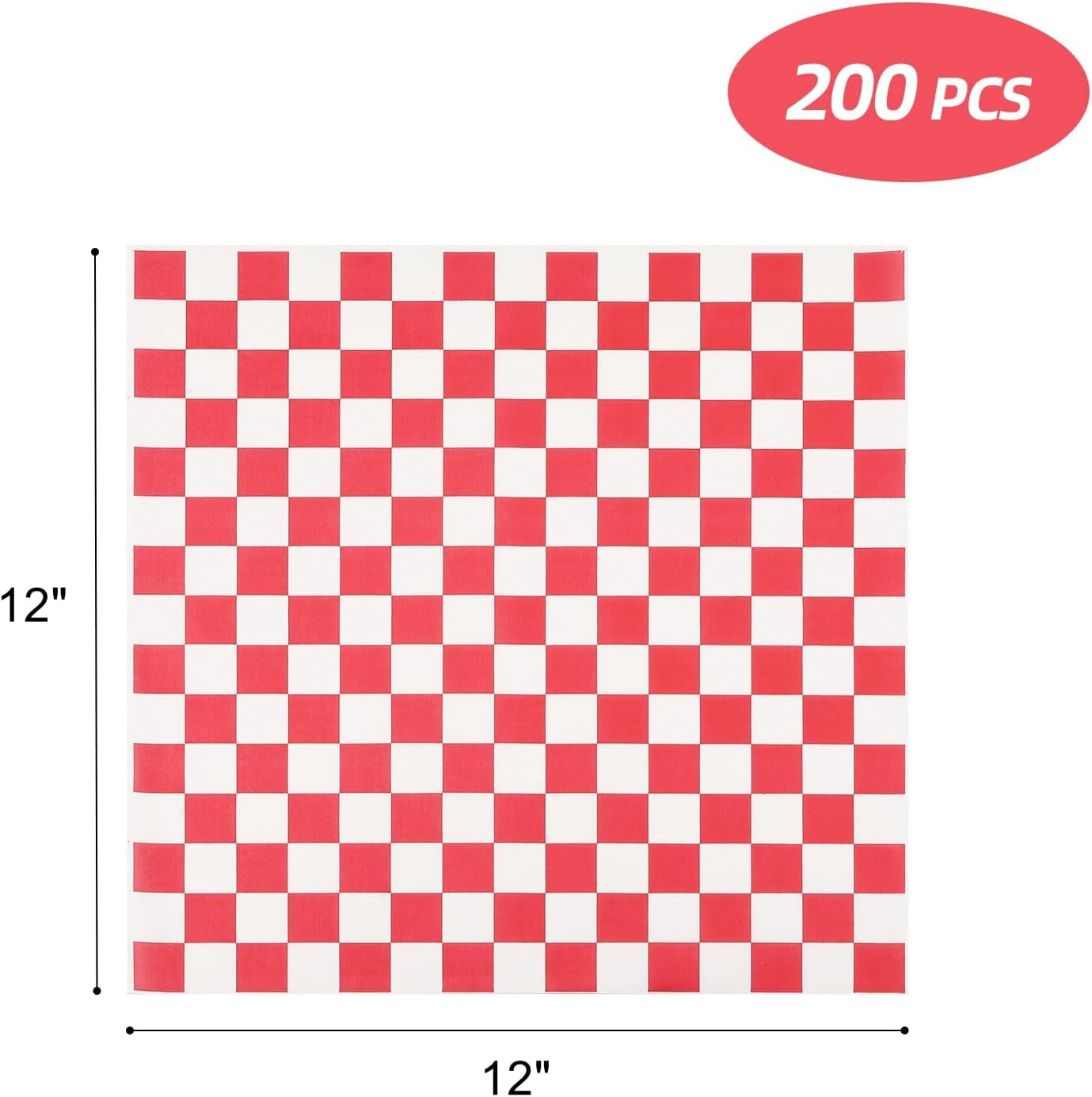 200 Pcs Deli Wax Paper Sheets for Food 12X12 Inch Sandwich Paper Wraps Sheets Grease Resistant Basket Liners for BBQ, Picnic, Party