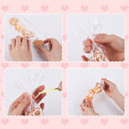 200 Pack Cone Shaped Treat Bags, 6.3X11.8 Inch Medium Transparent Cone Cello Sweet Popcorn Bags with 200 Pieces Ties for Wedding Birthday Party Favor