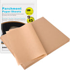 100Pcs Unbleached Parchment Paper for Baking, 8 X 12 Inch Precut Heavy Duty Parchment Paper Sheets for Cooking, Grilling, Air Fryer and Oven
