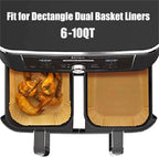 100 Pcs Air Fryer Parchment Paper Liners,8.6X5.5 in Rectangle Air Fryer Liners Disposable for Dual Basket 6-10 QT, DZ201-DZ401-DZ071 Air Fryer Frying,Baking,Roast