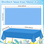 12 Pcs Ocean Tablecloth Disposable Plastic Tablecloth Waterproof Table Cover for Rectangle Sea Table Cover for Surf Ocean Pool Party Birthday Decor, 54 X 108 Inch, Lake Blue, Sky Blue, Dark Blue