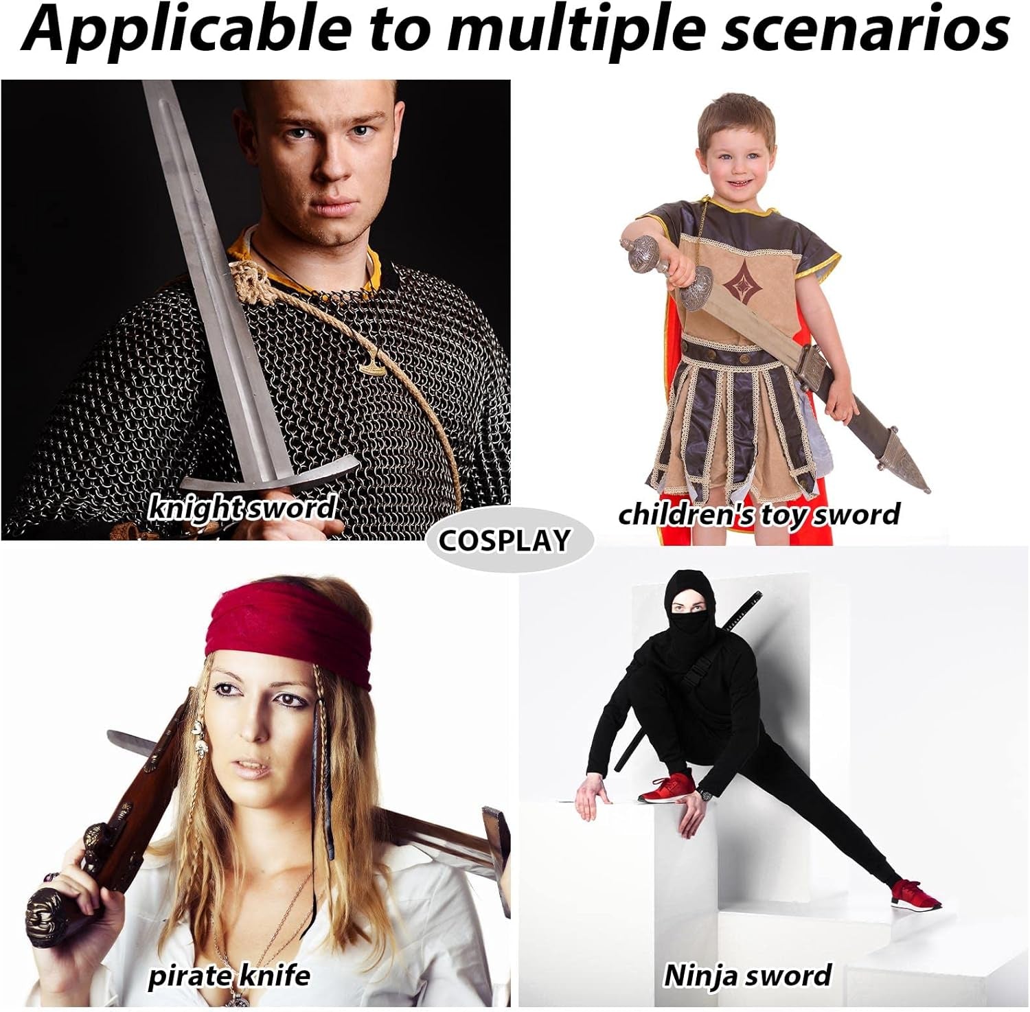 2 Pieces Sword Bag Sword Sheath Sword Cover Black Katana Bag Sword Carry Bag Ninja Sword Holder Katana Case with Strap Sword Carrying Case for Samurai Cosplay Costume Halloween Party