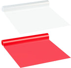 2 Rolls 3.94 Ft X 11.81 Inches Self Adhesive Repair Light Tape Auto Tail Light Tape Fog Lights Tint Tape Headlight Lens Tape (Red, Clear)