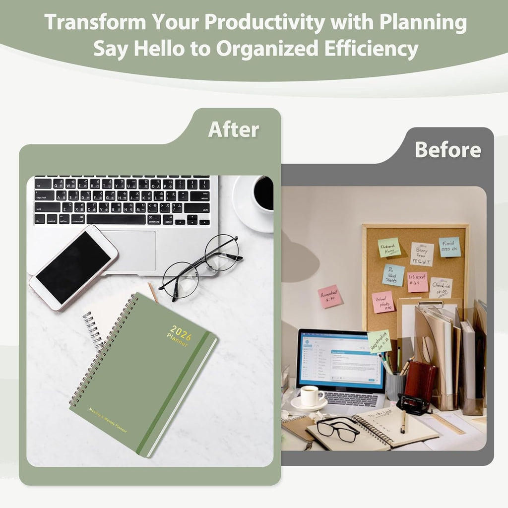 2026 Planner, Weekly and Monthly Calendar Academic Planner, Jan 2026 - Dec 2026, Planning Agenda Book for Desk Accessories and School Supplies - A5 (6.3'' X 8.5'')