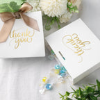 24PCS Thank You Gift Bags,White Party Favor Bags with Bow Ribbon Mini Candy Boxes for Wedding Bridal Baby Shower Birthday Party