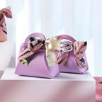 10PCS Mini Gift Boxes, Purple PU Leather Party Favor Bags with Handle for Wedding Bridal Shower Birthday Party Decoration, 4.7"X2"X5.1"