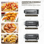 12 Inch Air Fryer Parchment Paper Squares with 4 PCS Black Non-Stick Reusable Grilling Mat for Ninja Foodi Flip SP101/SP201/SP301/SP351, Cuisinart Toaster Oven, Microwave