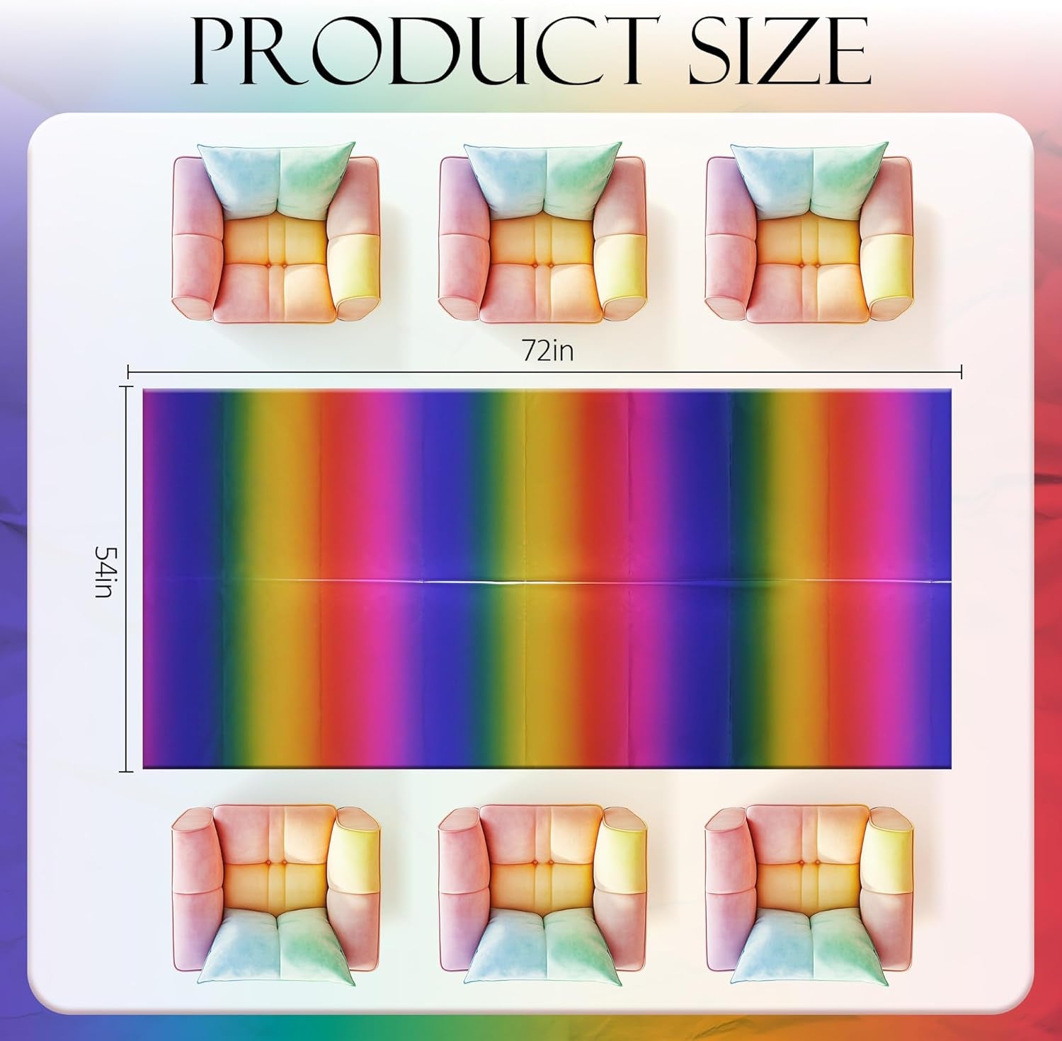 1 Pieces Tie Dye Rainbow Tablecloth, 54 X 72 Inch Plastic Table Cover, Colorful Tie-Dye Design, Disposable Party Decoration for Birthday, Pride, Wedding, Baby Shower, and Festivals