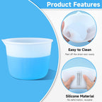 1000Ml Reusable Silicone Resin Cups, Large Silicone Mixing Bowl with Precise Scale for Epoxy, Jewelry Casting Molds, Acrylic Paint, Cup Making, Nonstick Reusable Craft Pouring Cups
