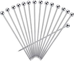 15PCS Cocktail Picks for Drinks, Stainless Steel Cocktail Toothpicks, Reusable Cocktail Skewers, Garnish Picks Bloody Mary Skewers, Metal Martini Picks for Olives Appetizers Fruit (4.3 Inch)