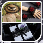 3 Inch Black Lace Ribbon, 10 Yards Wide Lace Trim for Sewing Elastic Floral by Roll for Bridal Wedding Decoration DIY Sewing Craft Gift Wrapping Supply