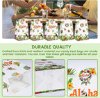 24PCS Luau Hawaii Party Favor Bags, 4.7"X3.1"X8.7" Aloha Paper Gift Bags with Stickers for Candy, Treats, Summer Tropical Hawaiian Parties