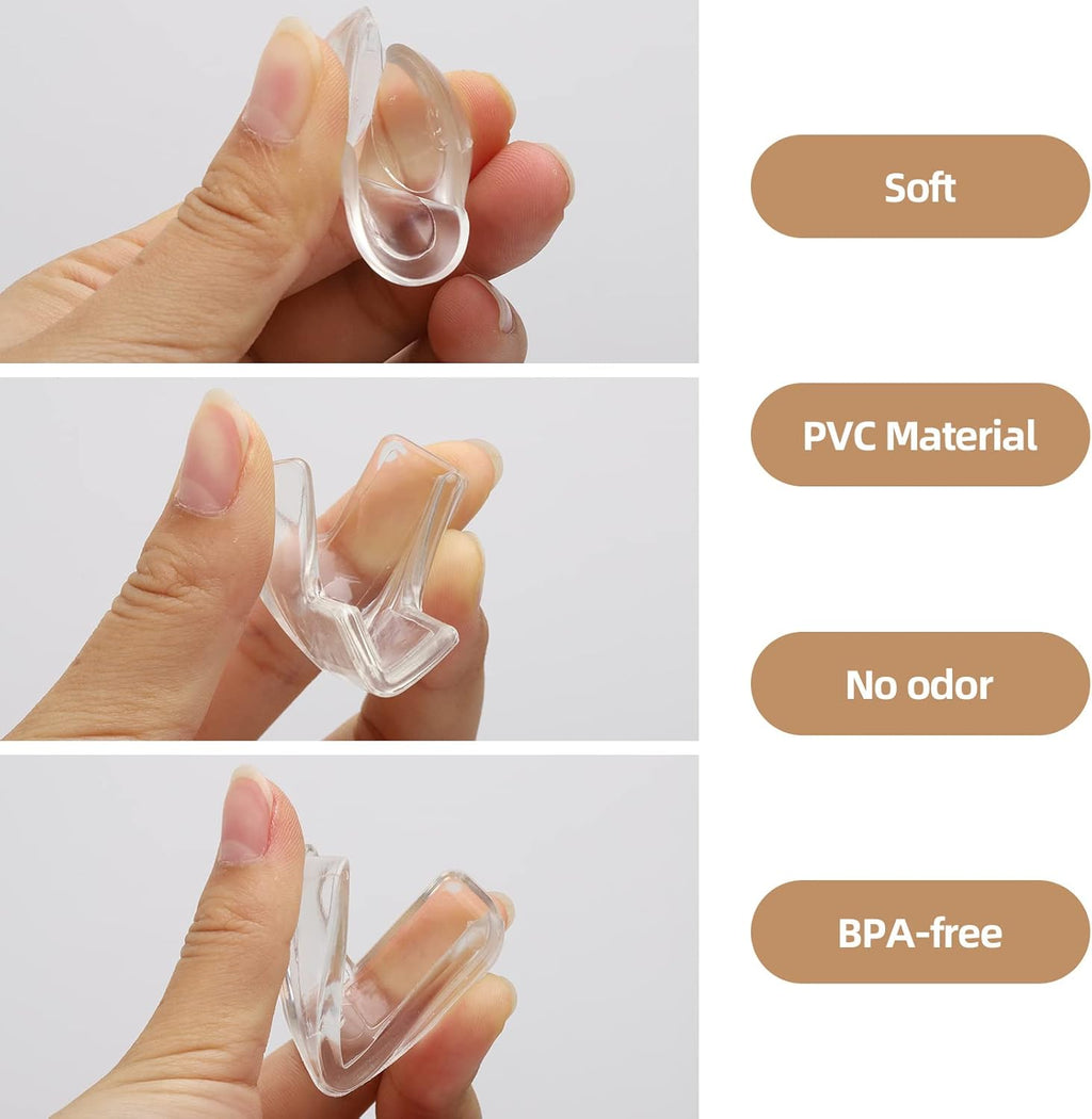 28 Pcs Clear Corner Protector - L, T, round Shape Corner Guards & Bumpers to Cover Sharp Furniture & Table Edges for Baby Kid Toddler Safety