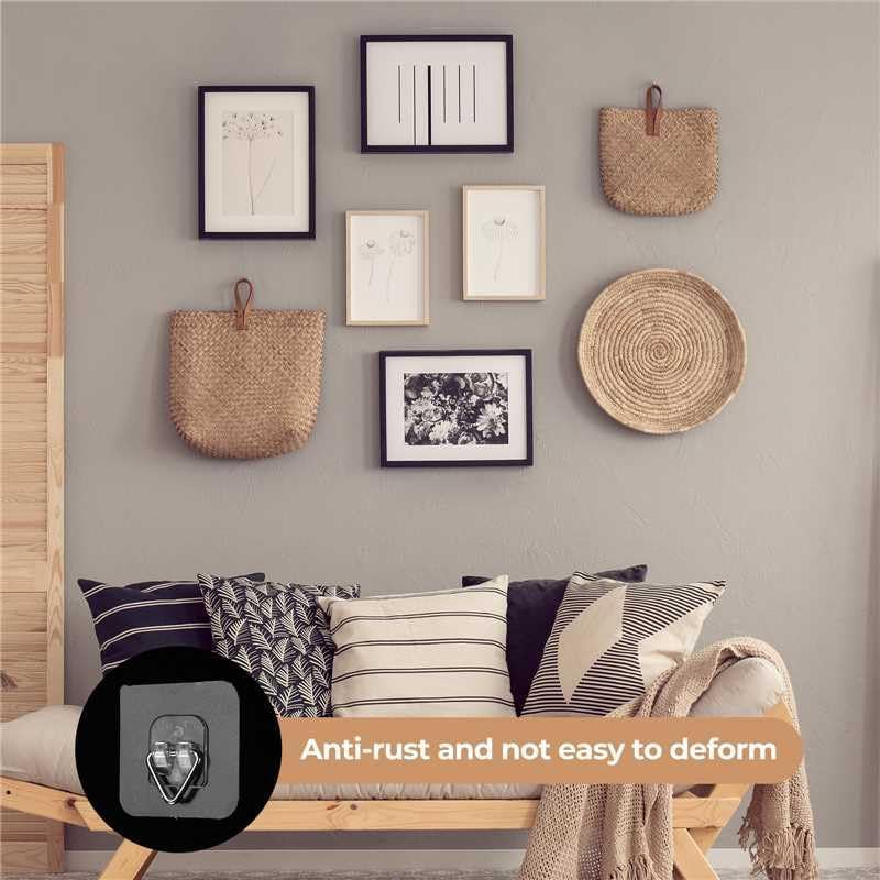 10 Pack Invisible Vertical Plate Hangers, 2.3 Inch Adhesive Plastic Hooks for Hanging Decorative Plates, Wall Art, and Small Artwork