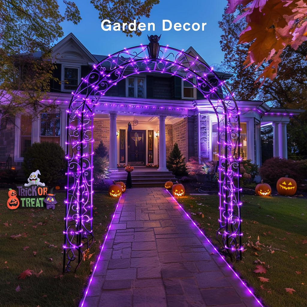 200 LED Purple Christmas Lights Plug In, 66 FT Indoor Outdoor Purple Rope Lights for outside Halloween Decorations Garden Patio Christmas Tree