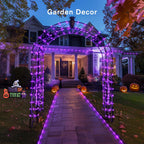 200 LED Purple Christmas Lights Plug In, 66 FT Indoor Outdoor Purple Rope Lights for outside Halloween Decorations Garden Patio Christmas Tree