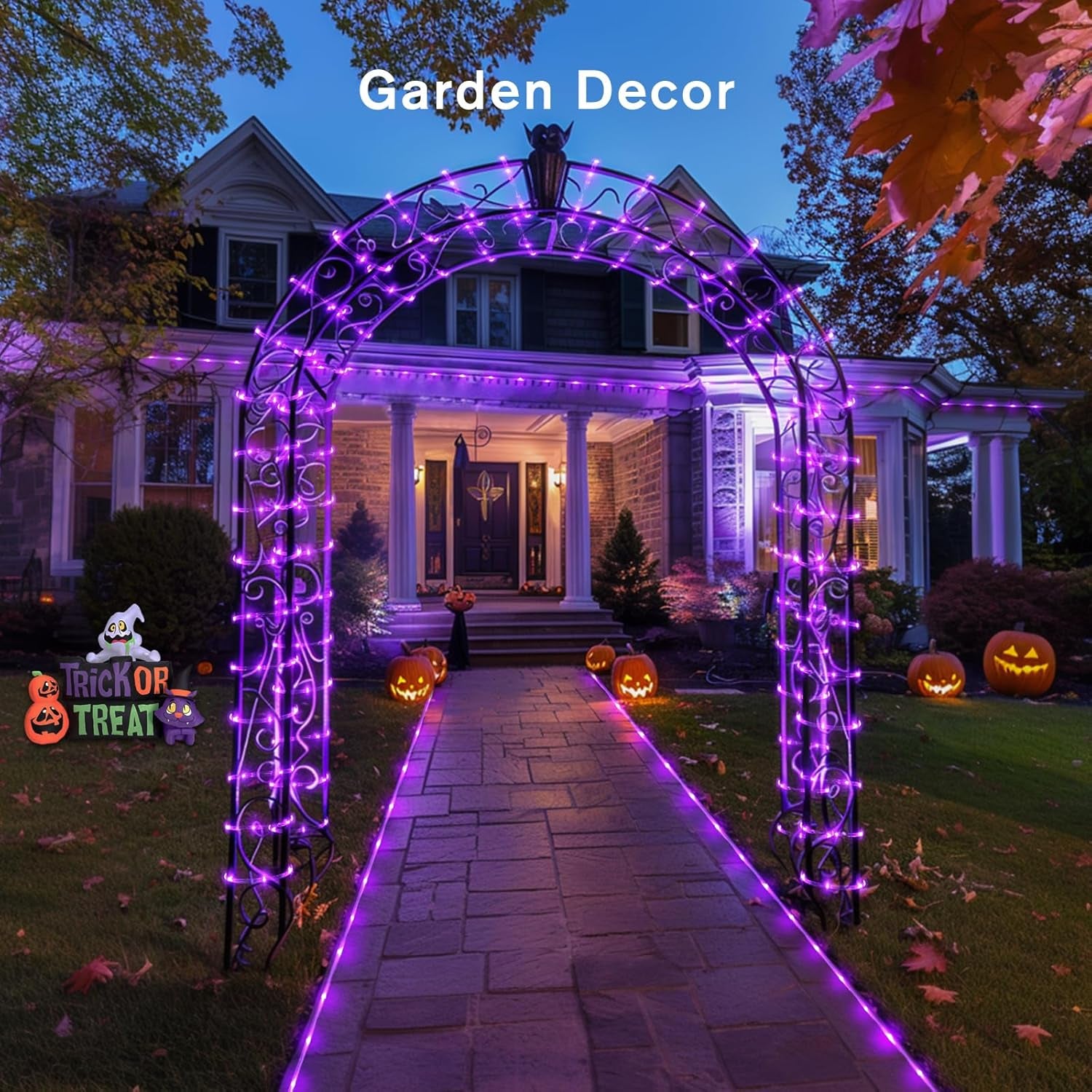 200 LED Purple Christmas Lights Plug In, 66 FT Indoor Outdoor Purple Rope Lights for outside Halloween Decorations Garden Patio Christmas Tree
