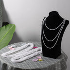 24 Faux Pearl Necklaces 6Mm White Beaded, 33 Inch Bulk Long Pearls Strand Costume Jewelry Flapper Bead Accessories Tea Party Favor Wedding Decoration