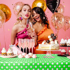 1 Piece Lime Green Polka Dot Rectangle Tablecloth - 54X72“ Decorative & Stain Resistant Table Cloth with Polka Dot Pattern, Table Cover for Dining Table, Buffet, Wedding, Camping, Party & Wedding