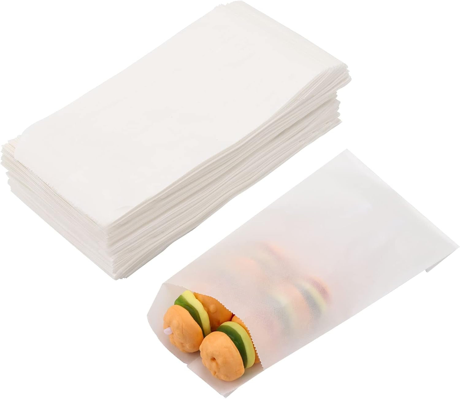 200 Pcs Small Glassine Bags - 2 3/4 X 4 Inch Flat Semi-Transparent Paper Bags for Party Favor Cookies, Candies, Chocolate, Treats