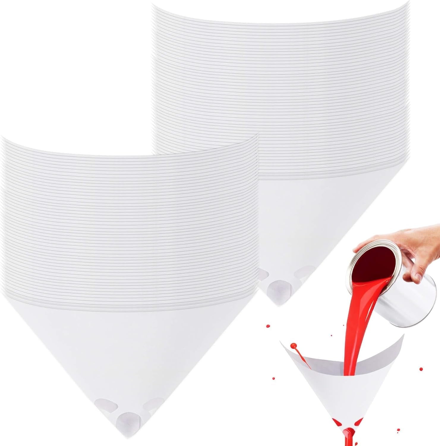 100PCS Paint Strainers Paper Cone Paint Mixing Cup Strainer Fine Mesh Filters Funnel Filter Disposable Spray Gun Sprayer Accessories Automotive Body Repair Paint Tools & Equipment