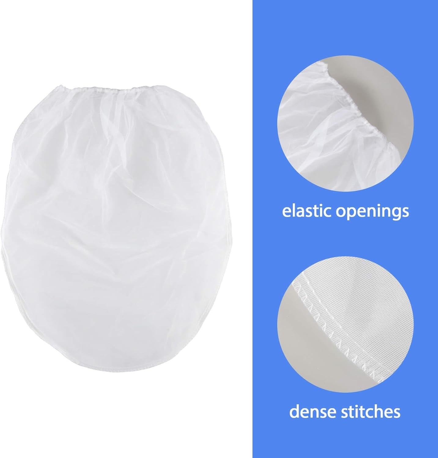 10PCS Paint Strainer Bag - 5 Gallon Paint Filter Strainer Bucket with Elastic Drawstring Top Opening Nylon Mesh Filter White Fine Mesh Bag for Gardening