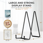 3 Pack 10 Inch Large Plate Stands for Display - Metal Plate Holder Display Stand + Picture Frame Holder Stand + Small Easels for Decorative Plate, Platter, Book, Plaques, Photo, Tabletop Art