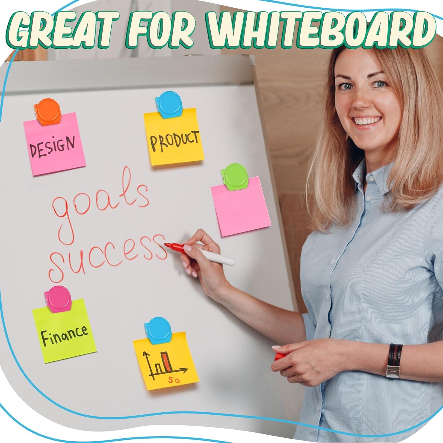 24 Pcs Magnetic Clips, Fridge Magnets Refrigerator Magnet, Whiteboard Magnets, Magnet Clips Heavy Duty, Metal Clip Magnets for Classroom, Home, Photo Displays, Locker