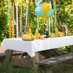 1 Piece White Rectangle Tablecloth, Thick & Durable Waterproof Plastic Table Cloth, 54X108 Inch Heavy-Duty Surface Protector, Stain Resistant Table Cover for Dining/Party/Buffet/Wedding