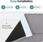 100% Blackout French Door Curtains, Privacy Door Curtains for Window, 26 X 40 Inch Room Darkening Blinds, Thermal Insulated Window Shades for Bedroom, 1 Panel, Light Grey