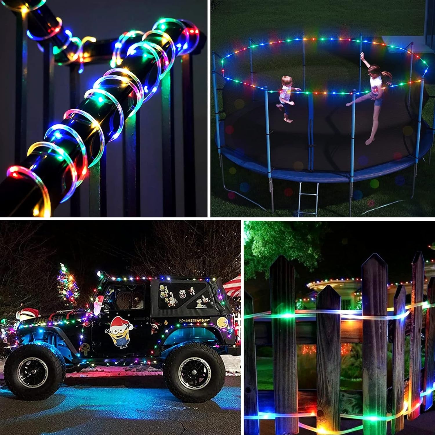 100 LED Christmas Lights Battery Operated Rope Lights Outdoor Waterproof, 33 Ft 8 Modes Battery Powered String Lights with Remote for Car Tree Christmas Decor (Multicolor)