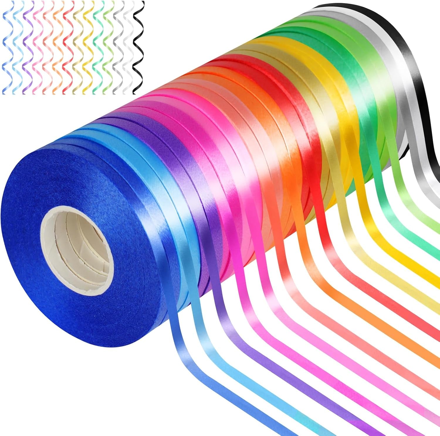 27 Roll Curling Ribbon, 3/16 Inch X 32.8 Yard Balloon String, 15 Colors Ribbons for Crafts, Balloon String Ribbon for Party, Festival, Florist Flower