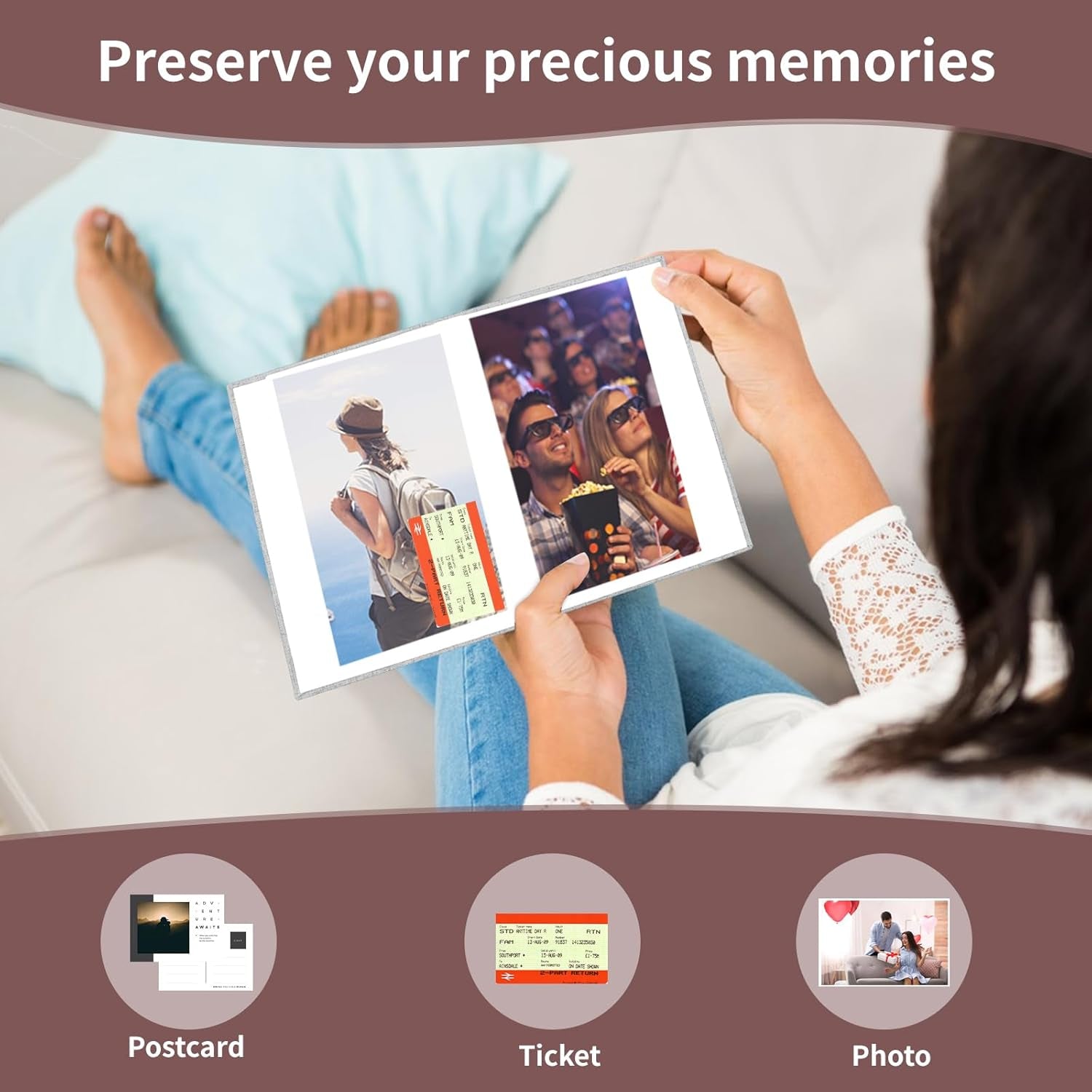 2 Pack Photo Album 4X6, Linen Cover Photo Book, Small Photo Album Book for 36 Pockets Hold 72 Pictures, Picture Book for Photos Family Anniversaries Baby Vacations（Gray)