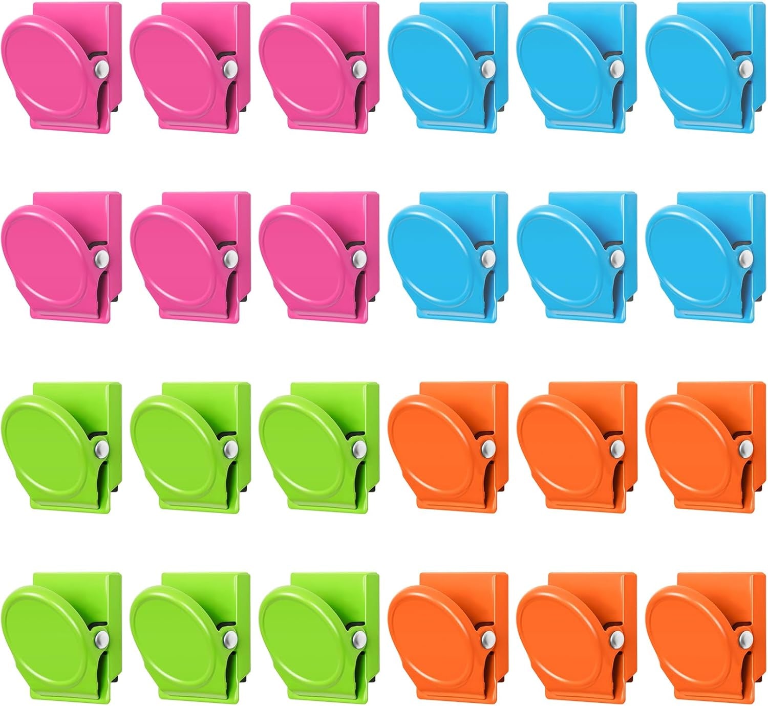 24 Pcs Magnetic Clips, Fridge Magnets Refrigerator Magnet, Whiteboard Magnets, Magnet Clips Heavy Duty, Metal Clip Magnets for Classroom, Home, Photo Displays, Locker