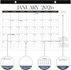 2026 Desk Calendar, Large Desktop/Wall Monthly Calendar (Jan. 2026 - Jun. 2027) 17'' X 12'' Personal Desk Planner for Teacher Family School Office Supplies