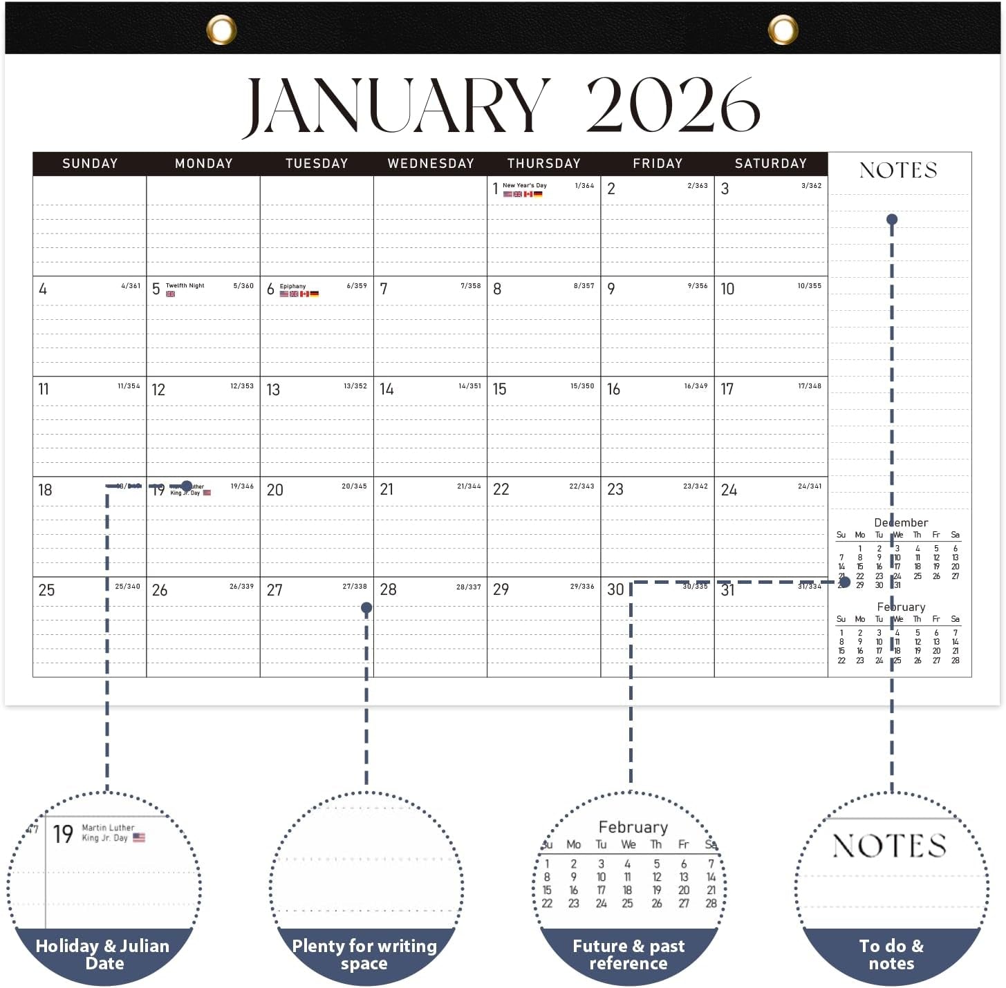 2026 Desk Calendar, Large Desktop/Wall Monthly Calendar (Jan. 2026 - Jun. 2027) 17'' X 12'' Personal Desk Planner for Teacher Family School Office Supplies