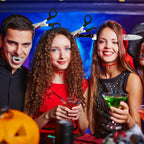 2Pcs Halloween Fake Knife Headband Kits, Vampire Fake Blood Necklace and Fake Scissor Headband, Halloween Zombie Accessories