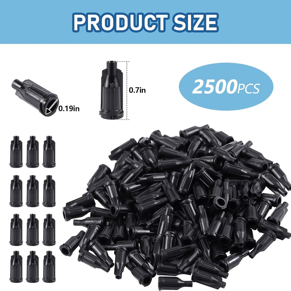 1500 Pack Syringe Caps Dispensing Needle Black Syringe Tip Caps for Dispensing Needles Accessories Craft Industrial Use