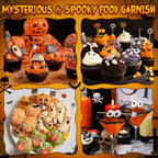 120 Halloween Cocktail Picks, 8 Kind of Bamboo Pumpkin Ghost Spider Hat Bat Eyeball Decorative Toothpicks for Appetizers, 4.7 in Food Sticks Charcuterie Skewers for Halloween Themed Party