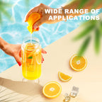 12 Oz Glass Bottles with Lids, 4 Pack Glass Juice Bottles, Reusable Water Bottle for Juicing, Stainless Steel Lids Juicer Bottles, Leakproof, BPA Free