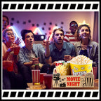 1 Pcs Movie Night Snack Trays with Handles DIY Wooden Snack Basket Organizer Reusable Snack Trays Basket Box Supplies for Party (11.81" X 8.66" X 3.94")