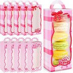 22PCS Gift Boxes,3X2X9 Inches Party Favor Boxes with Window, Pink Gift Wrapping with Handle for Girls Snacks, Candy, Toys,Birthday Themed Party