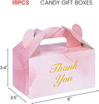 16PCS Party Favor Boxes, Mini Pink Marbleized Gift Boxes for Birthday, Wedding, Bridal Shower, 6×3.5×3.4 Inch