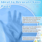 12 Pcs Ocean Tablecloth Disposable Plastic Tablecloth Waterproof Table Cover for Rectangle Sea Table Cover for Surf Ocean Pool Party Birthday Decor, 54 X 108 Inch, Lake Blue, Sky Blue, Dark Blue