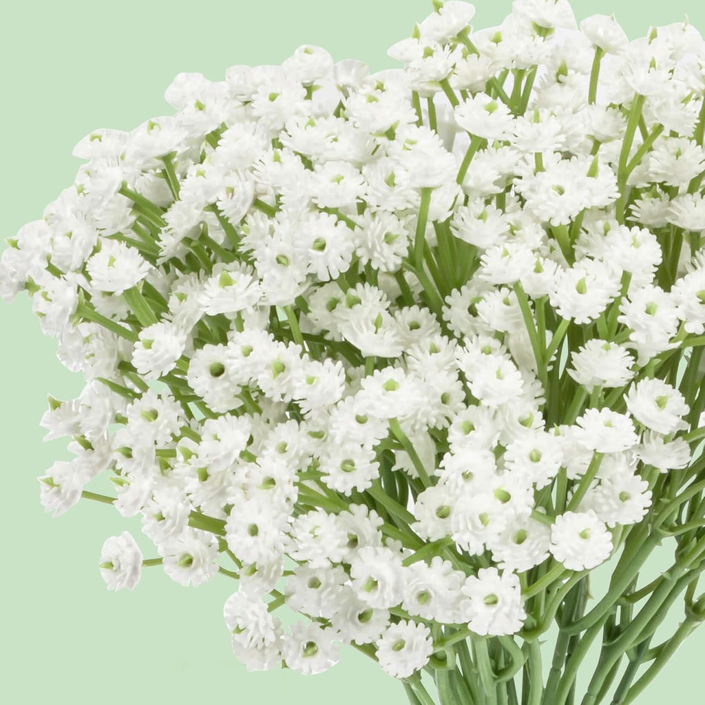 10 Baby Breath Artificial Flowers - 7.6" Babies Breath Flowers Artificial Faux Flowers Bouquet White Fores Greenery Real Touch Fake Flowers Arrangements Wedding Centerpieces Tables Decorations