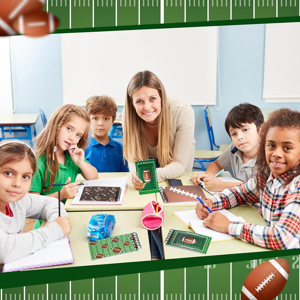 24 Pcs Football Mini Notepads Sports Party Favors Spiral Mini Journal Notebooks Goodie Bag Stuffers for Teacher Reward Birthday Party Gifts Supplies
